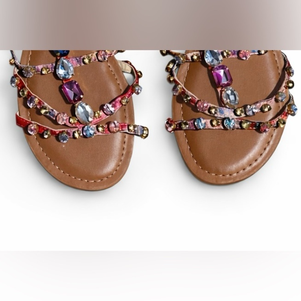 Candie’s Bling Multicolor Stone Flat Sandals | Summer Festival | Size 7 - Picture 4 of 7